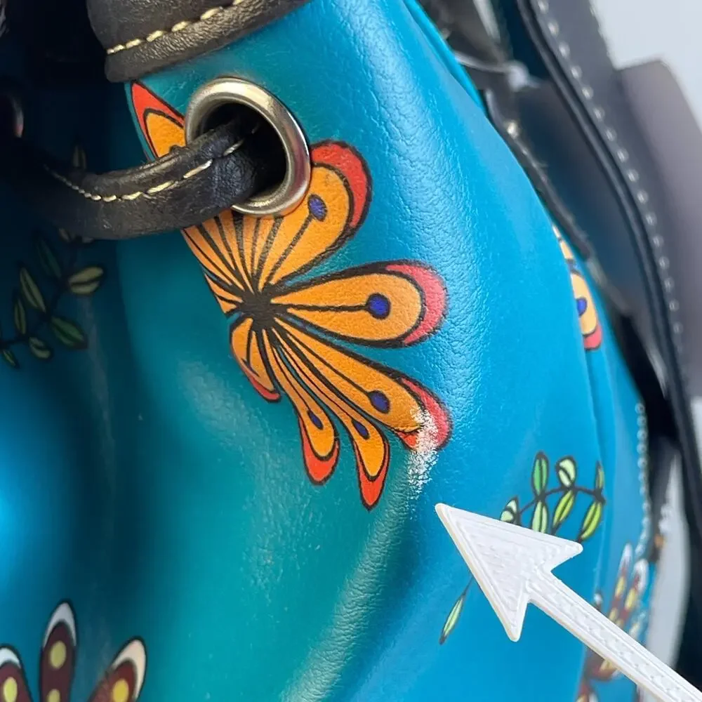Western Mexicana Skull and Flowers Backpack Turquoise NWT G45SUK-E